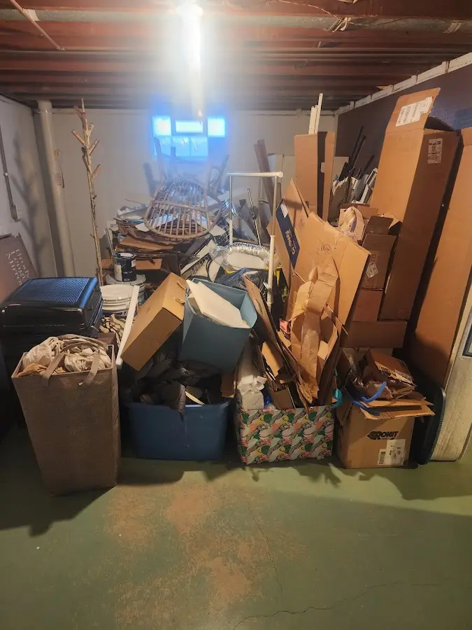 Roll-off dumpster container at job site for Cleanout Dumpster Rental in Goose Creek